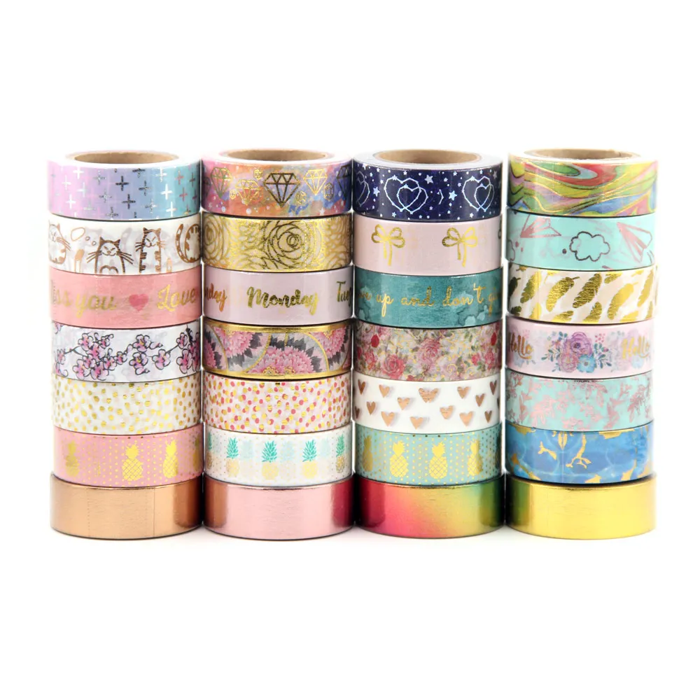 

G216-246 Фольга лента Washi Скрапбукинг малярный скотч для монтажа светодиодных лампочек Бумага японские милые канцелярские принадлежности стикеры школьные принадлежности