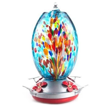 

Hummingbird Water Feeder Plastic Flower Bird Feeder Anti-Ant Hook Painted Egg Type Feeder