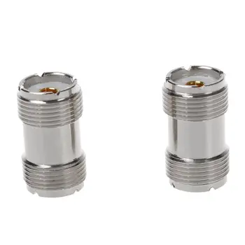 

2 Pcs S0-239 UHF Double Female Coax Adapter Connector Plug