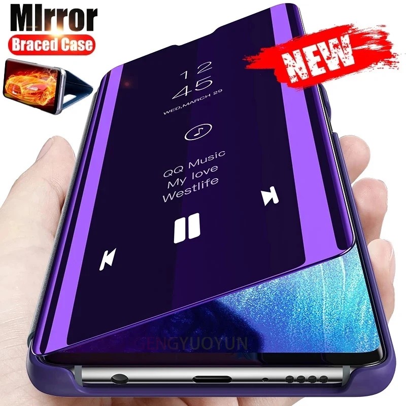 Умный зеркальный флип-чехол для Samsung Galaxy A51 A71 A31 A21S A41 M21 M31 S20 Ultra S10 Plus Note 10 Lite