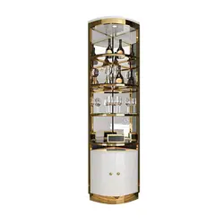 Stainless steel customized Wine rack display sideboard cabinet  glass opening