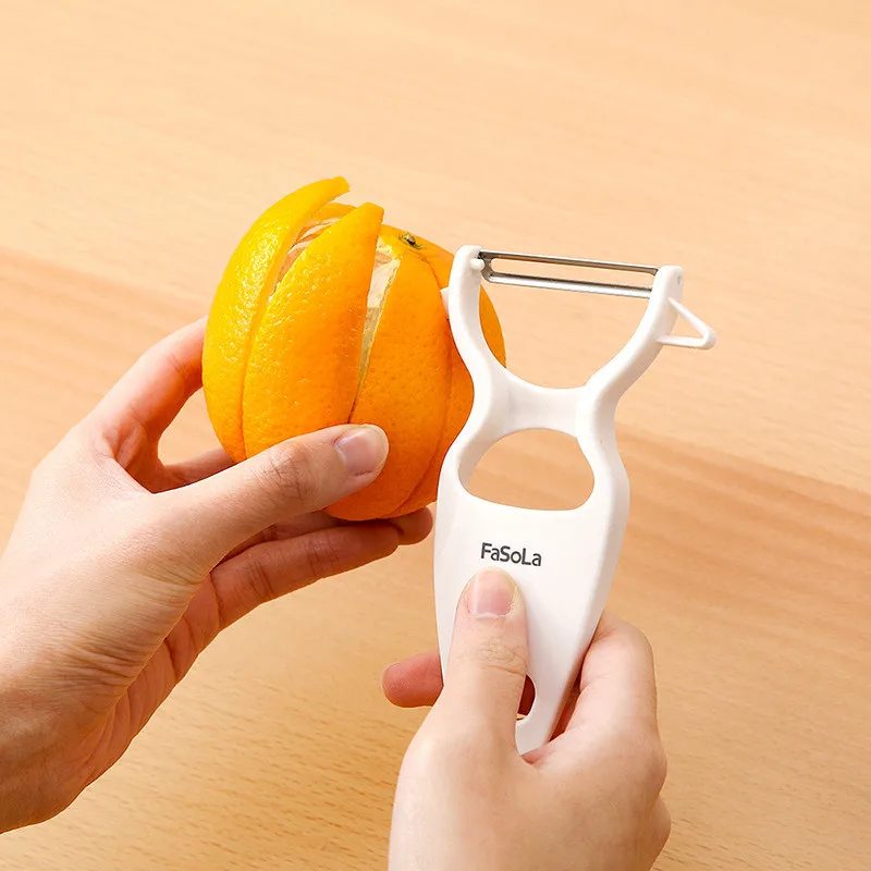 Plastic Peeler Fruits Vegetables Stainless Steel Blade Citrus Orange