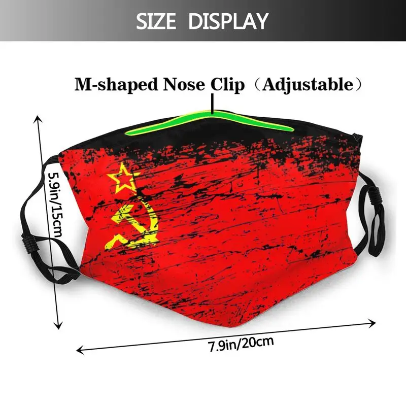 Soviet Union USSR Russia Flag Face Mask Adult Unisex CCCP Anti Haze Dustproof with Filters Protection Respirator Muffle | Аксессуары для