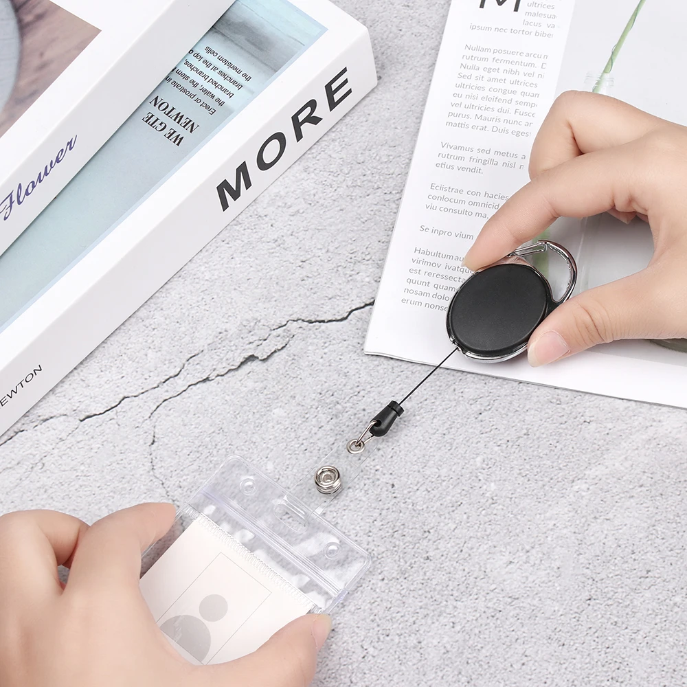 Unisex ID Retractable Badge Holder Reel & Double Sided ID Card Badge Holder Hard Plastic Protector Cover Card Sleeve id card holder id card case passport holder