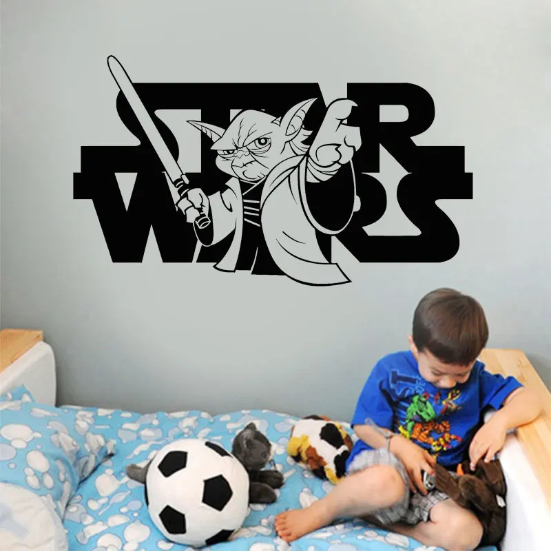 Звёздные войны тема The Force Master Yoda стикер на стену виниловый арт-дом Декор Спальня, детская комната Мальчики комнаты Наклейки интерьерные фрески 3641