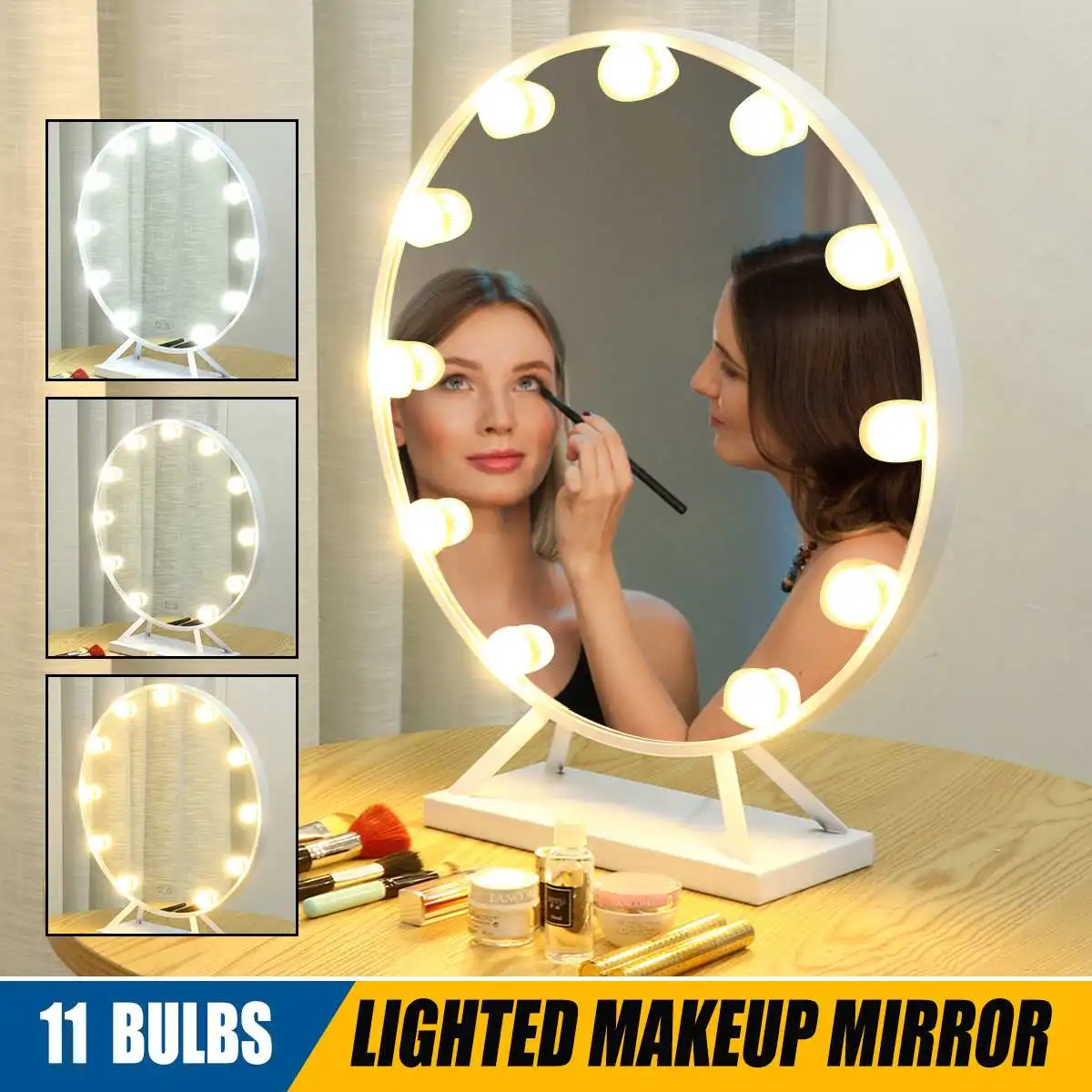 50CM Large Round Hollywood Style Makeup Mirror with Lights Cosmetic