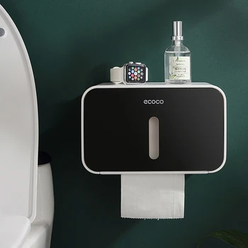 

ECOCO Tissue Box Wall Mounted Paper Roll Holder Kitchen Paper Dispenser for Hotel Toilet Paper Dispenser Bathroom