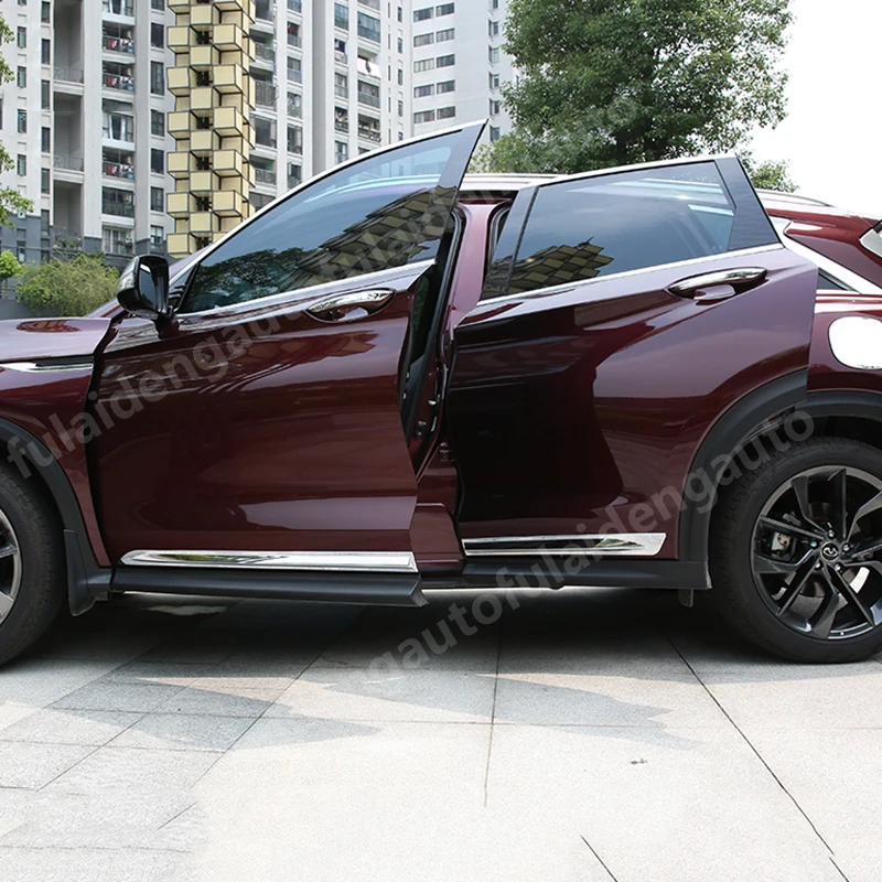 4 шт. для Infiniti QX50 ABS Хромированная Боковая дверь Нижняя рельефная Накладка для отделки автомобиля аксессуары для укладки