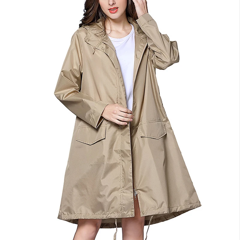 Raincoat Women Men Windbreaker Rain Clothes Hooded Poncho Portable Windproof Zipper Motorcycle Rainwear Adult Rain Jacket raincoat poncho