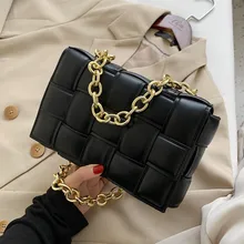 

Black Weave Tote Bags for Women Luxury Designer Leather Shoulder Bag Small Flap Crossbody Bag Chain Lady Messenger Bag Bolsa Sac