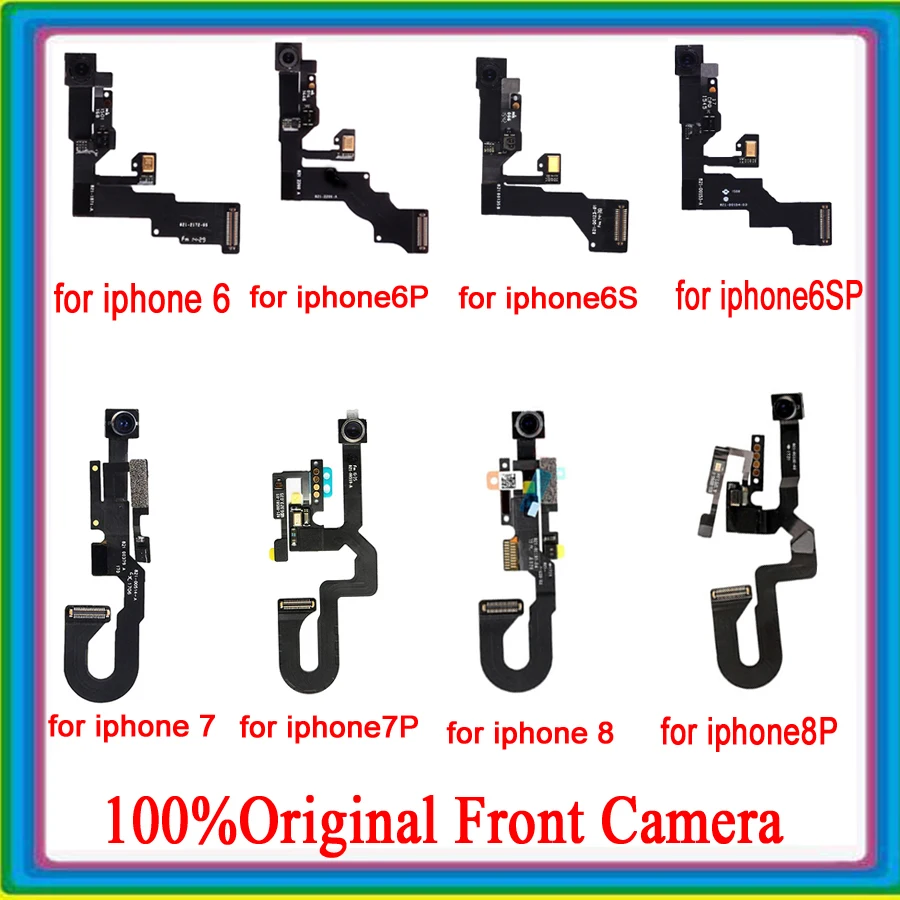 100% оригинальная фронтальная камера для iPhone 6 6p 6s 6sp 7 7p 8 8p X XS XR XS-Max с гибким кабелем