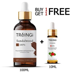 10ml 100ml 110ml Geranium Sandalwood Essential Oils Set for Humidifier Body Massage Aroma Oil Myrrh Pepper Vetiver Sage Tea Tree