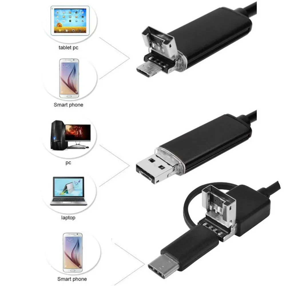 Portable Practical Monitoring 0.3 mp Mobile Phones Inspection Hand Held Endoscope Digital Microscope Durable 3 in 1