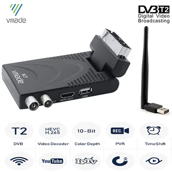 

DVB-T2 TV Tuner+ USB WIFI Digital Terrestrial TV Receiver Support H.265/HEVC HD 1080P Dolby Youtube IPTV Meecast Set Top Box
