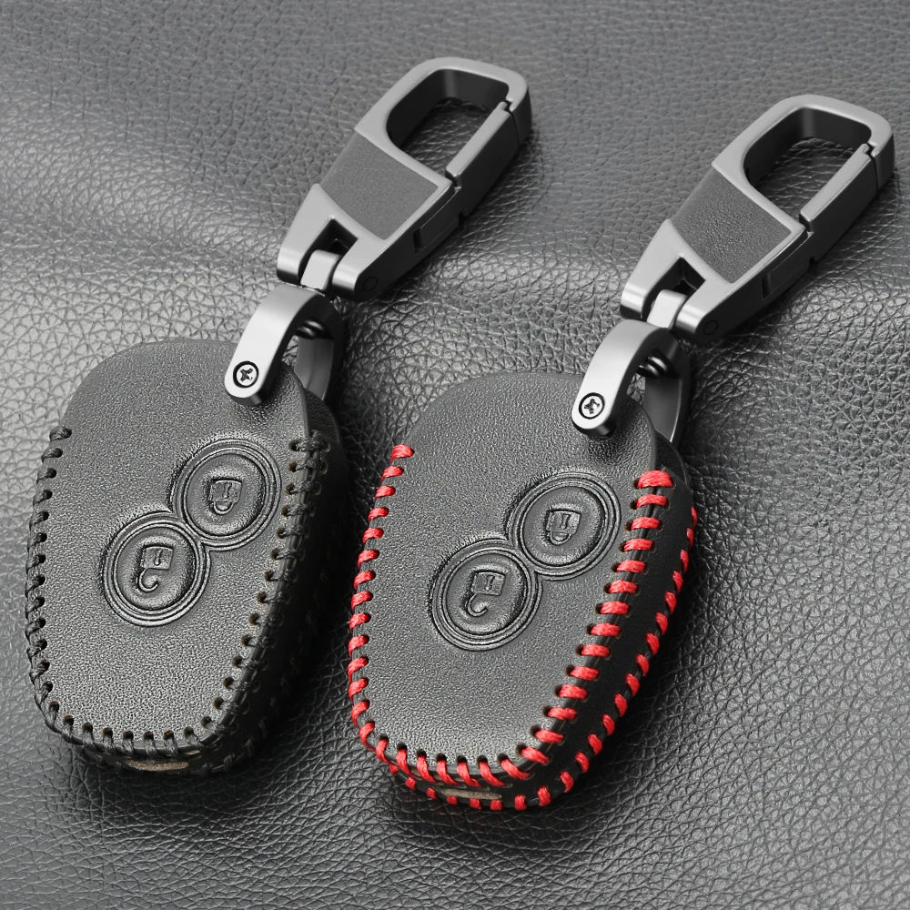 2 кнопки кожаный чехол для автомобильного ключа renault Kangoo DACIA Scenic Megane Sandero Captur Twingo