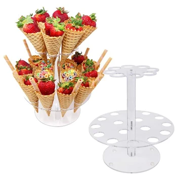 

Cone Stand Ice Cream Holder Holder Storage Double-layer Wedding Buffet