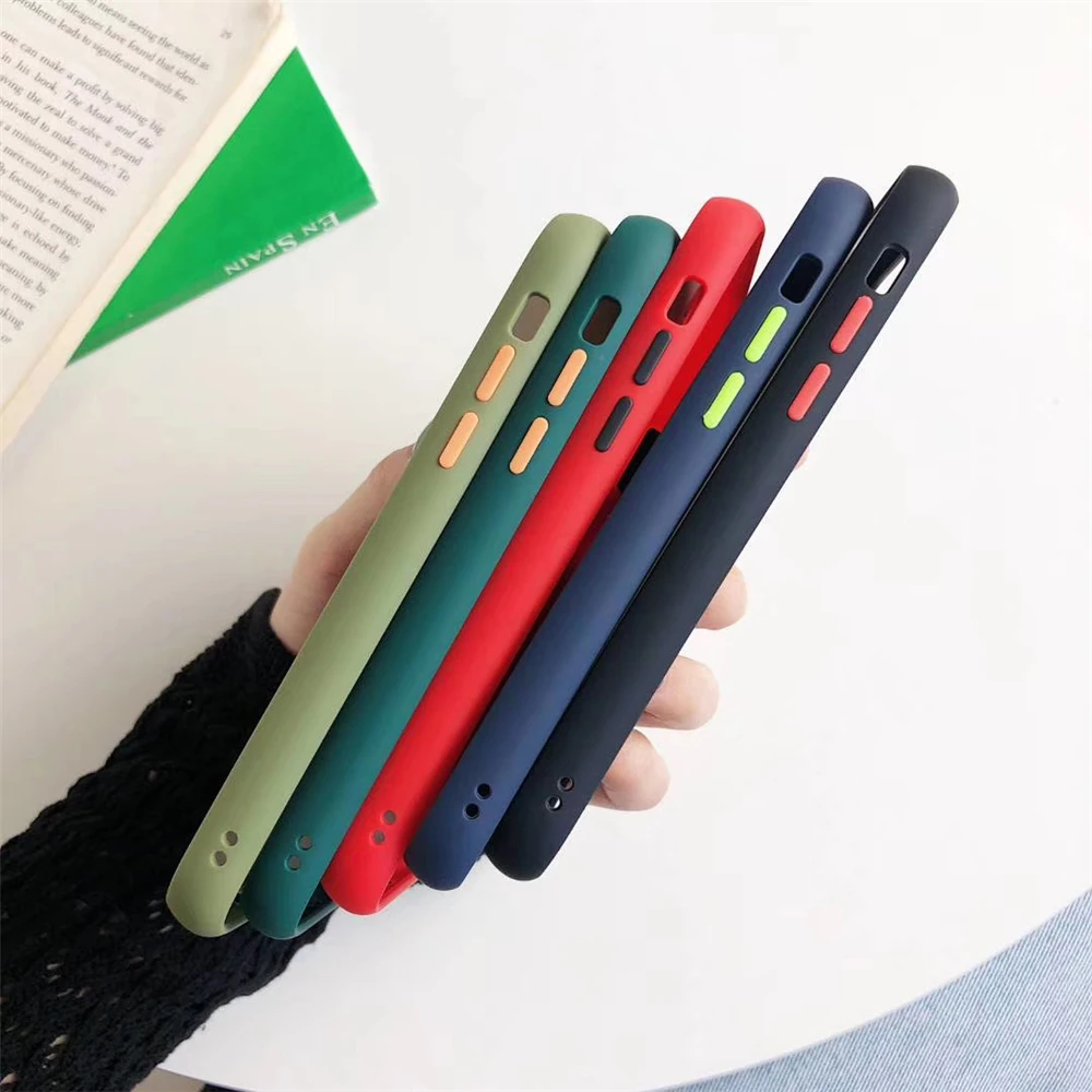 Candy Colors Case for iPhone 11 12 mini Silicone Skin Matte Back Cover for iPhone 6 6s 7 8 Plus X XR Xs 11 Pro Max SE 2020 Coque