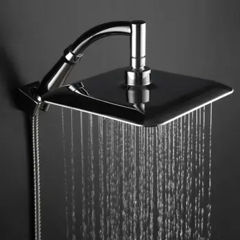 

Large Square ABS Rainfall Shower Head Extension Arm Set Waterfall Rain Chrome Plumbing & Fixtures Parts Accessories
