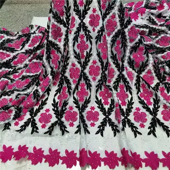 

Black High Quality Guipure Lace/Nigerian Lace Fabric French Net Lace/African Lace Fabrics for Wedding Dress JAUN