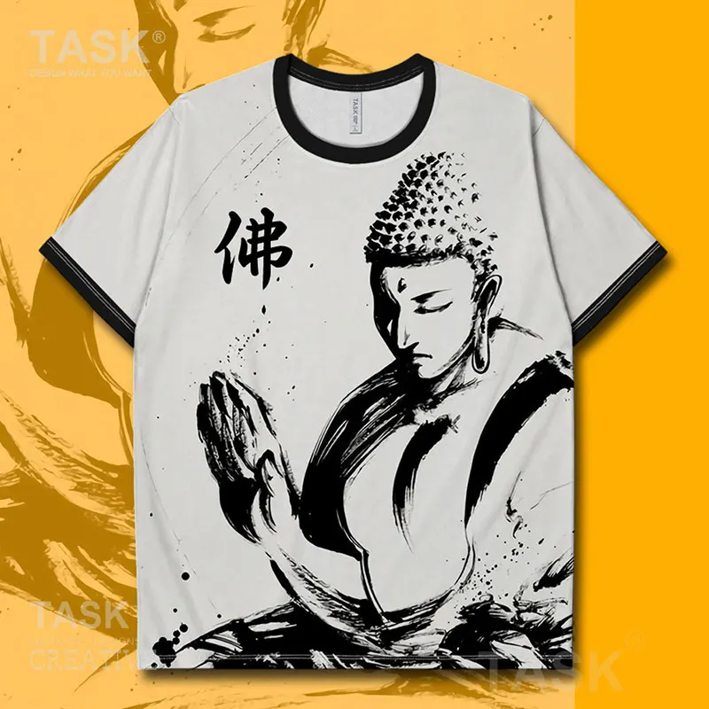 Мужская футболка с рисунком Будды силы облака иллюстрации поэзии рисование