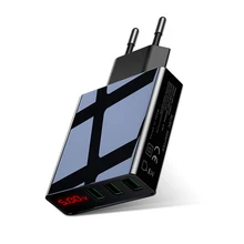 LED 디스플레이 EU 3 포트 USB 충전기 3A 휴대 전화 USB 충전기 벽 충전기 아이폰 11 삼성 Xiaomi 화웨이(China)