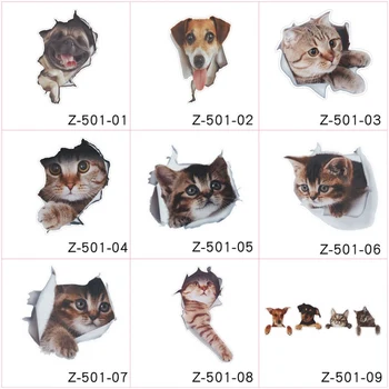 

Reflective 3D Creative Cute Dog Cat Waterproof Film Cover Simulation Decoration Modification Applique Funny Car Sticker