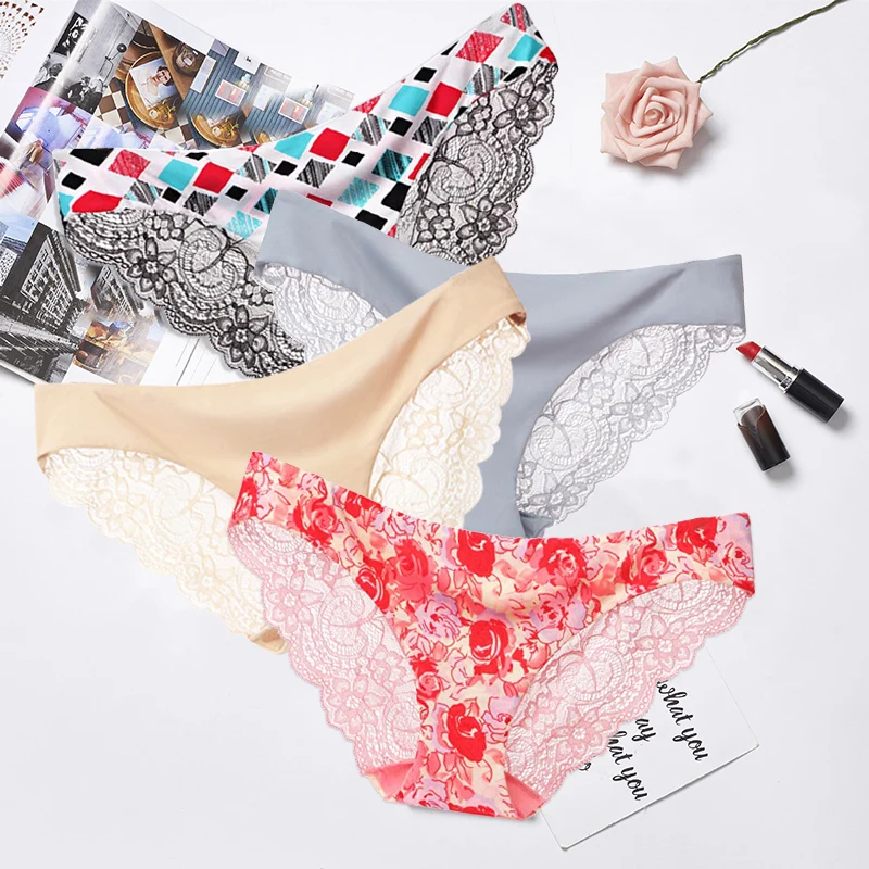 3 шт./лот сексуальные женские трусики кружевные трусы бесшовное нижнее белье