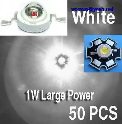 

DHL/EMS 50PCS White Lighting 1W High Power LED + 50PCS Block-A8