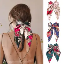 4 Different Colors Retro Bow Ribbon Hair Clip Silk Relaxed And Comfortable Hair Clip Headware Hair Accessories