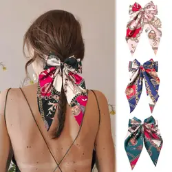 4 Different Colors Retro Bow Ribbon Hair Clip Silk Relaxed And Comfortable Hair Clip Headware Hair Accessories