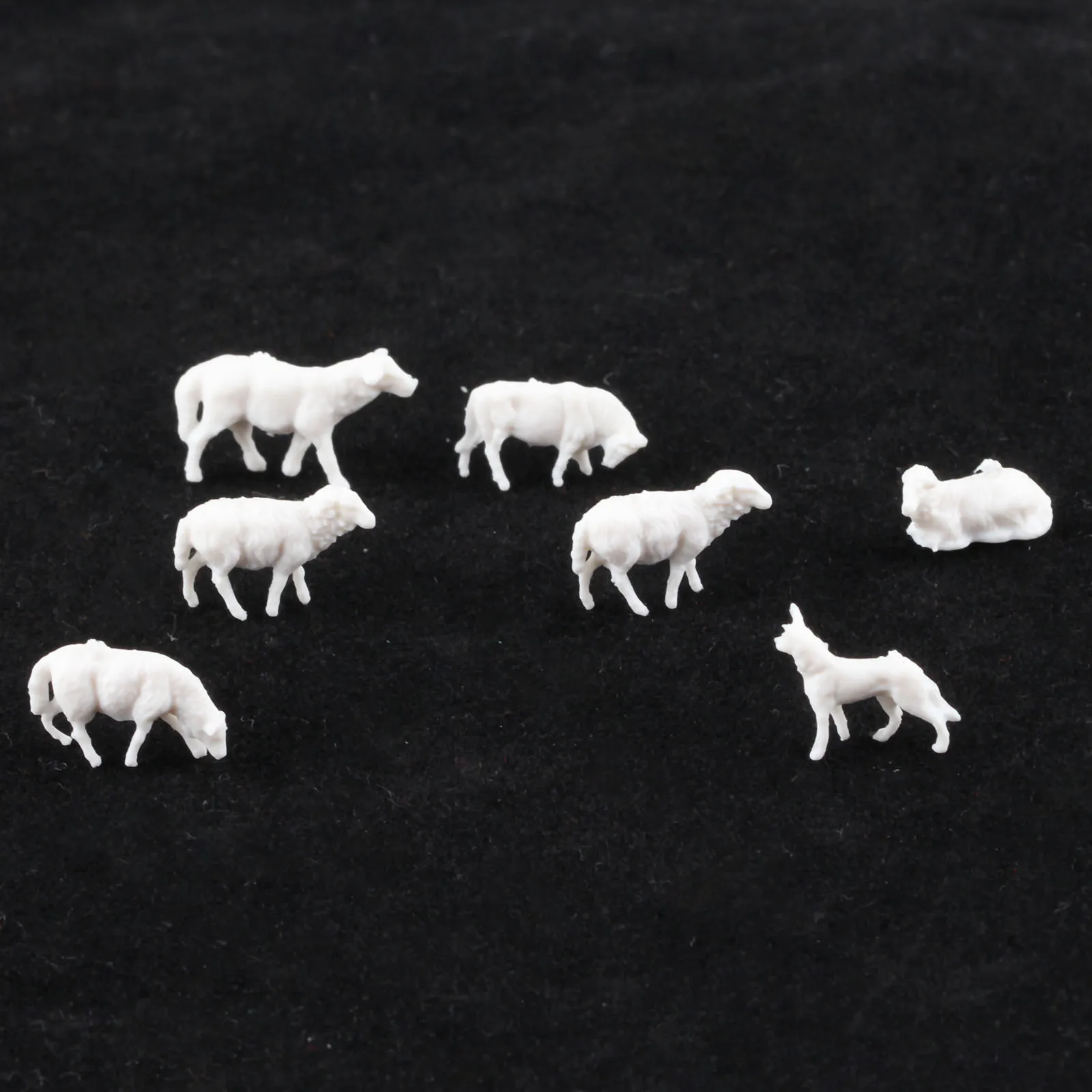 1:87 Model Sheep 10mm UnPainted Farm Animals Sheep HO Scale Model For Train Doll House Room Box House 30Pcs miniature figurines,miniature ornament,miniature duck figurines