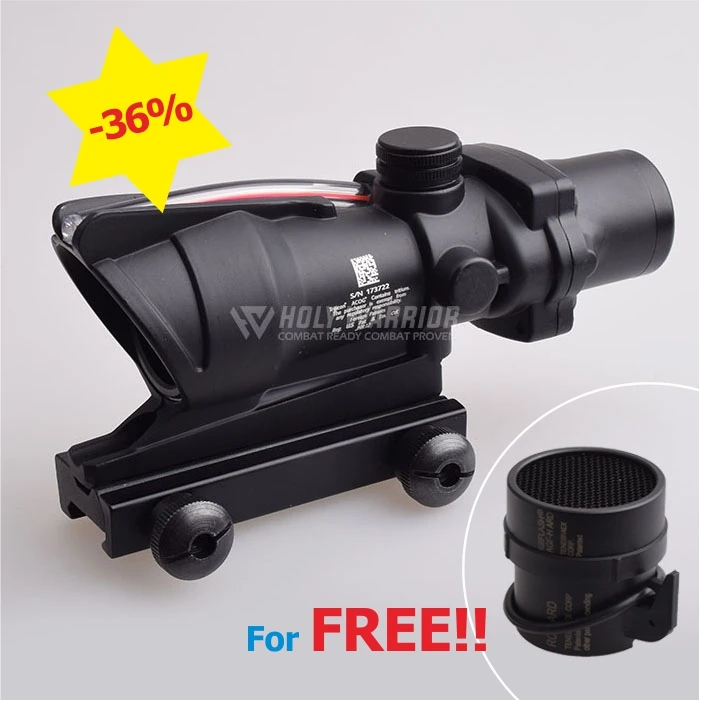 

HW Hunting Riflescope ACOG TA31 4X32 Real Fiber Optics Red Dot Illuminated Chevron Glass Tactical Optical Sight