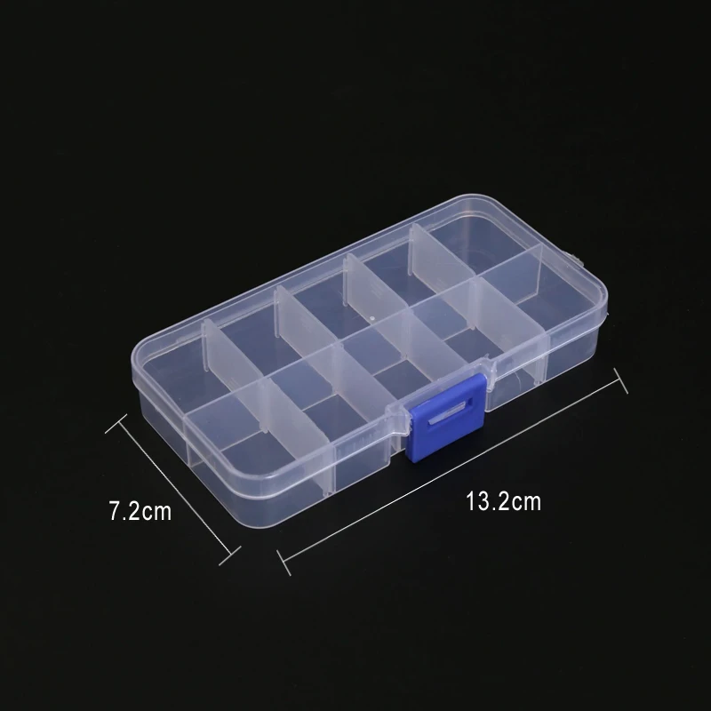 10 Girds Box Регулируемый 7-28 сетки Отсек пластиковый ящик для хранения ювелирных изделий серьги из бисера винтовой держатель Чехол Дисплей Органайзер контейнер GYH - Цвет: 10 Girds Box