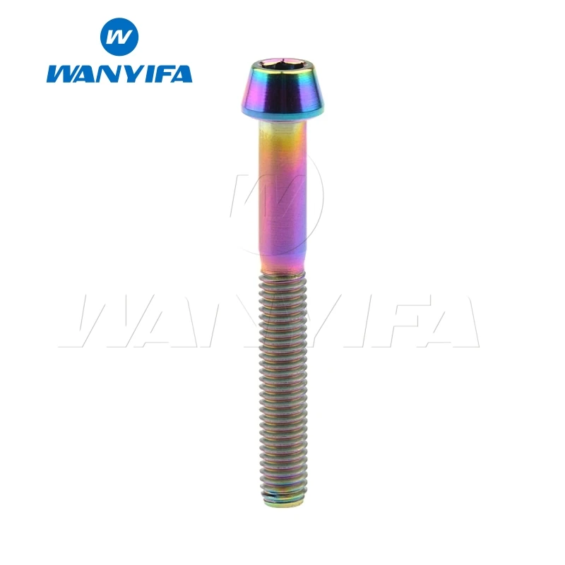 M5X40 rainbow Wanyifa M5X40 45 50 55 мм велосипедные винты титан/Ti коническая головка шестигранные болты - Цвет: M5X40 rainbow