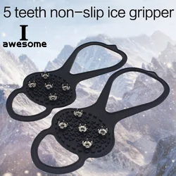 Universal Non-Slip Ice Gripper Cleats for Shoes - 5-Teeth Traction for Snow and Hiking