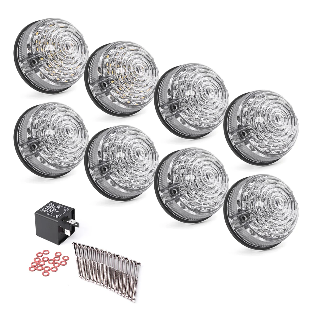 US $103.99 For Defender 90110 Led Light Update Kits Amber Indicator Sidemarker Red Rear Stop Tail Light White Front Position LampsFront P
