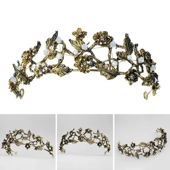 

Headwear Vintage Classic Alloy Flower Tiara Headband Bridal Wedding Headdress TY53