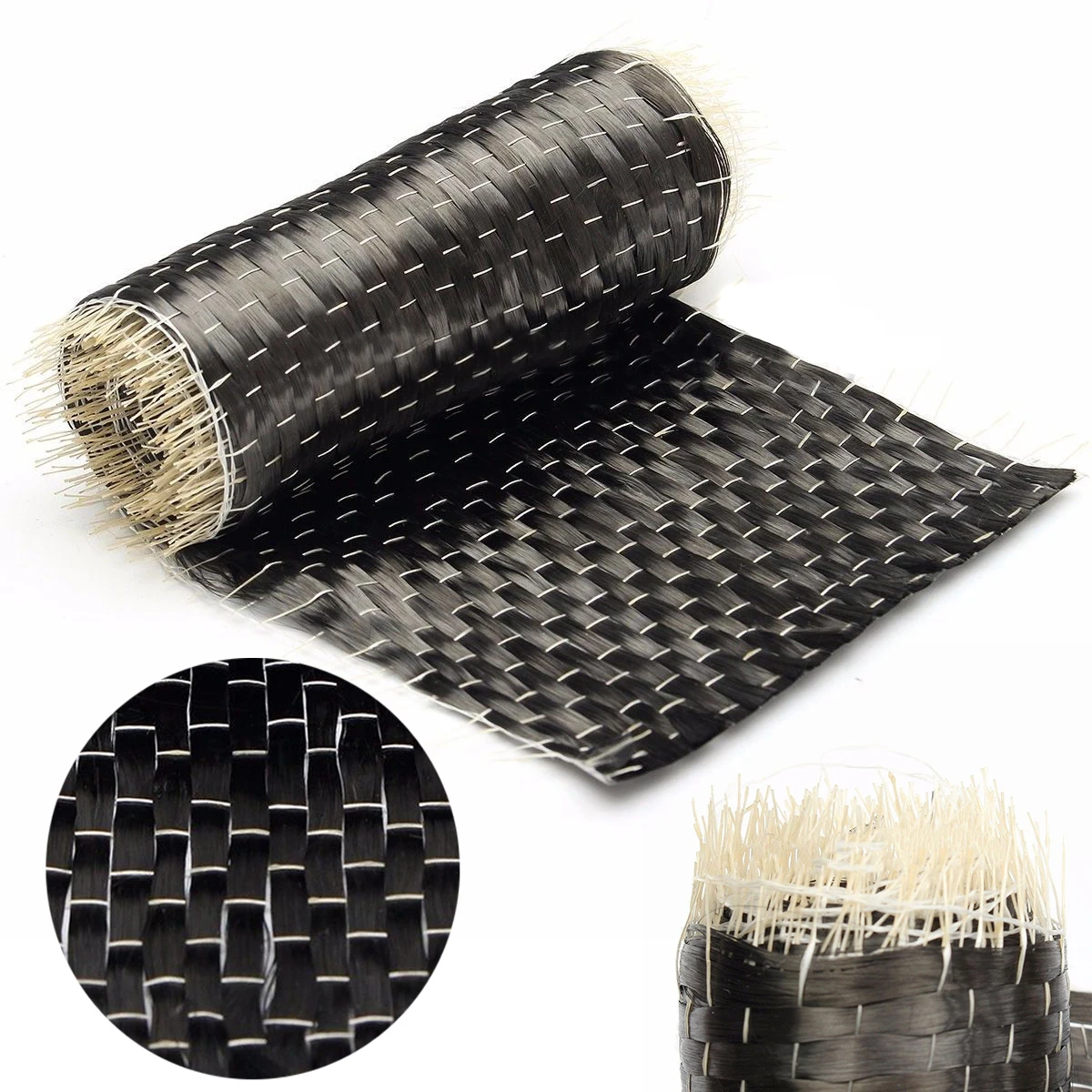 10*100cm Black Carbon Fiber Fabric Tape Uni-directional Weave 12K 200G
Carbon Fiber Cloth for Fire Protection Architecture