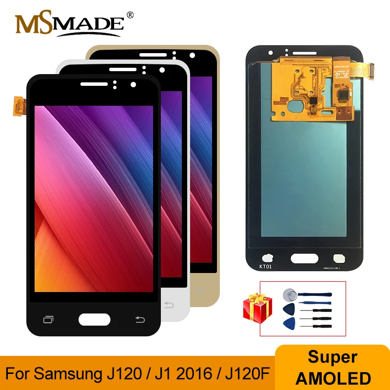 ЖК дисплей 4 5 дюйма Super AMOLED для Samsung Galaxy J1 2016 J120 сенсорный дигитайзер в сборе детали