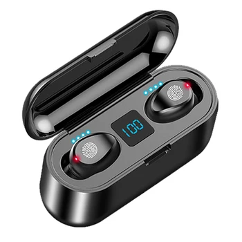 

Mini TWS Wireless Earphone Bluetooth V5.0 F9 Earphones Sports Stereo Headset with LED Display Micro Charging Box for Smartphone