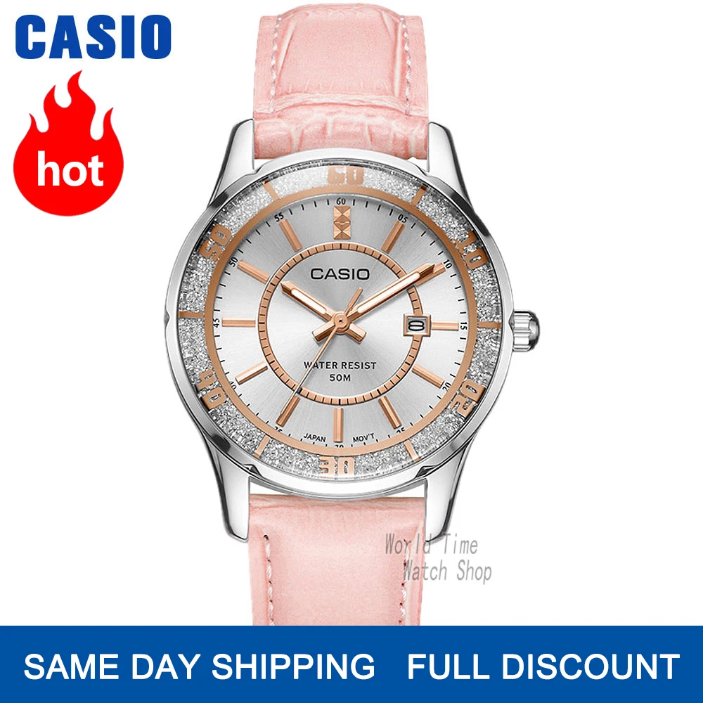 часы женские Casio лучший бренд класса люкс 50 м Водонепроницаемый Кварцевые