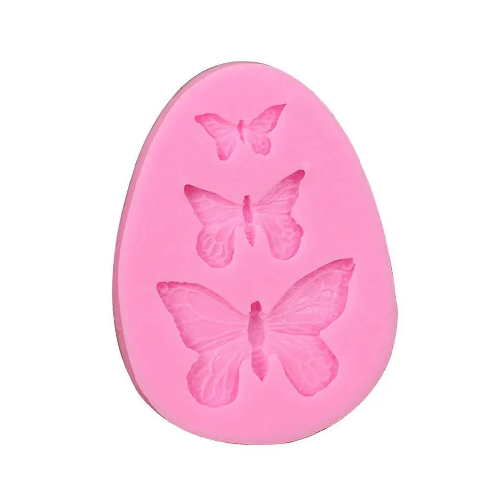 

3 Simulation Butterflies Fondant Silicone Mold Handmade Soap Cake Kitchen Decoration Baking Chocolate Diy Cookie Lace Party D0P0
