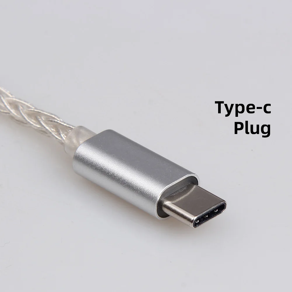 FDBRO type-c 8 ядер посеребренный адаптер для подключения наушников кабель Typy C вилка