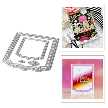 

2020 New Hot Frame Edge Nesting Shell Background Metal Cutting Dies Stencils and Scrapbooking For Foil Die Cut Crafts No Stamps