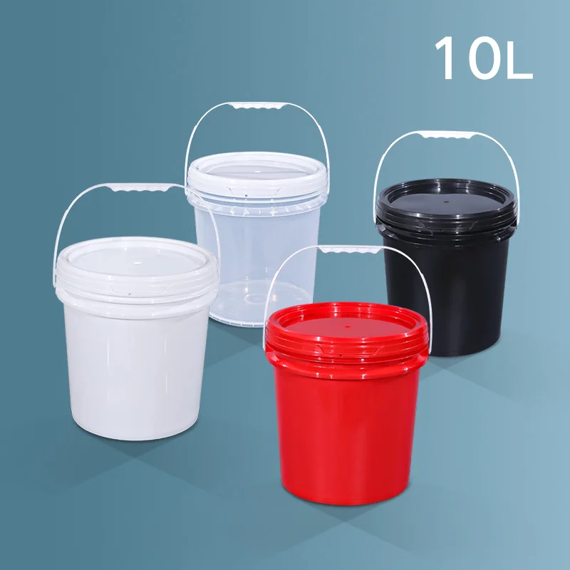 SEAU EN PLASTIQUE TRANSPARENT AVEC COUVERCLE CAPACITE 10L - La