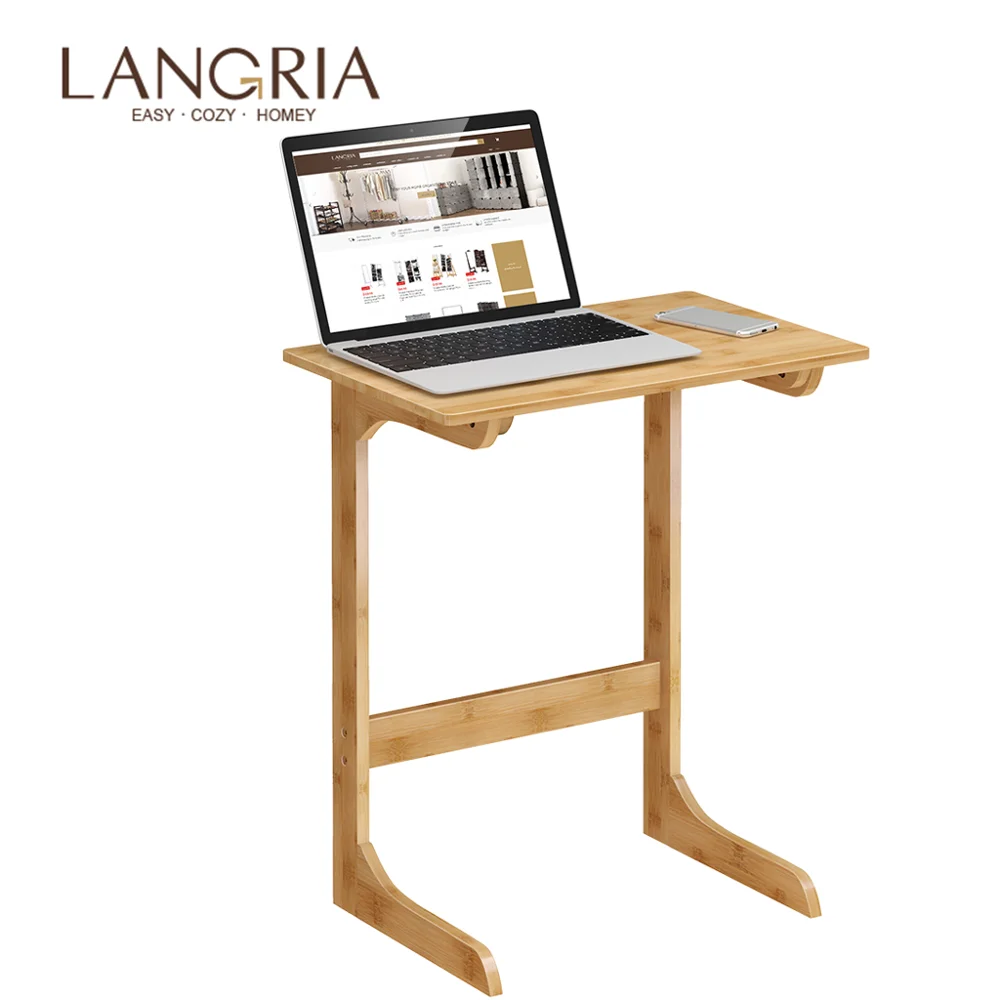 

LANGRIA Bamboo Mini Side Table Mobile Laptop Snacks Coffee Table Beside Near By Sofa Bed Table For Living-Bedroom Home Furniture