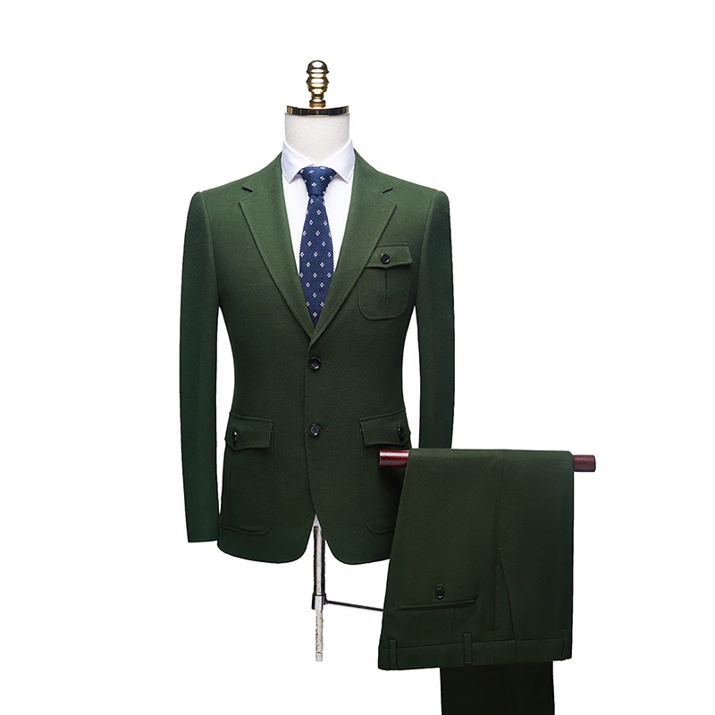 

Spring Autumn Mens Suits England style Polyester Blend 2 Pcs (Blazer+Pants)Slim Business Terno Masculino Party Wedding Suit