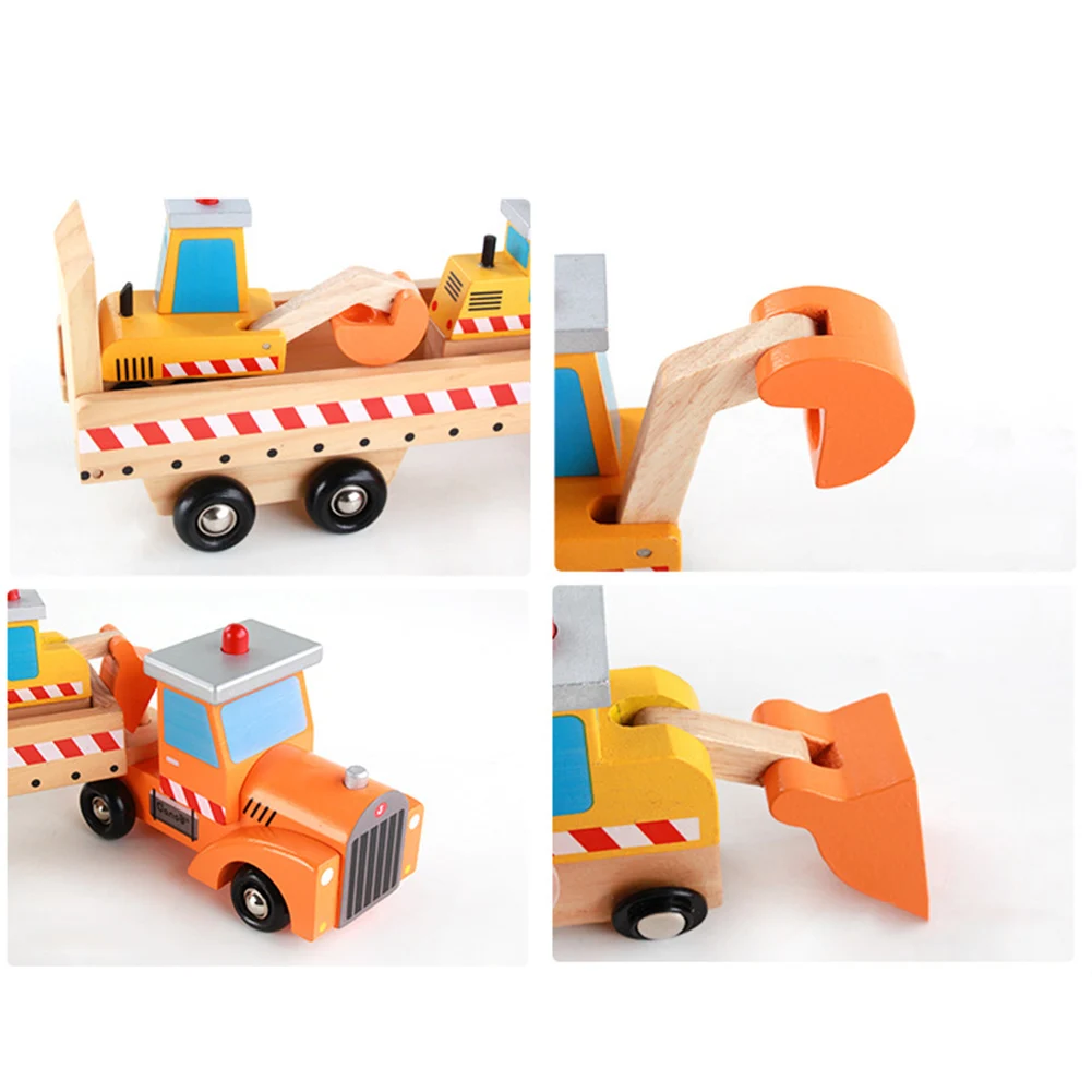 4 шт./компл. деревянный Красочные погрузчик, бульдозер гусеничный экскаватор модели обучающие игрушки для детей
