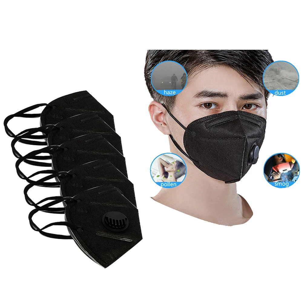 

5pcs Washable Reusable PM2.5 Anti Air Pollution Face Mask with Respirator