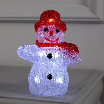 

Figure acrylic. "Snowman" 15x7x7 cm, 2xAA (not included), 8 LED, WHITE 5060068